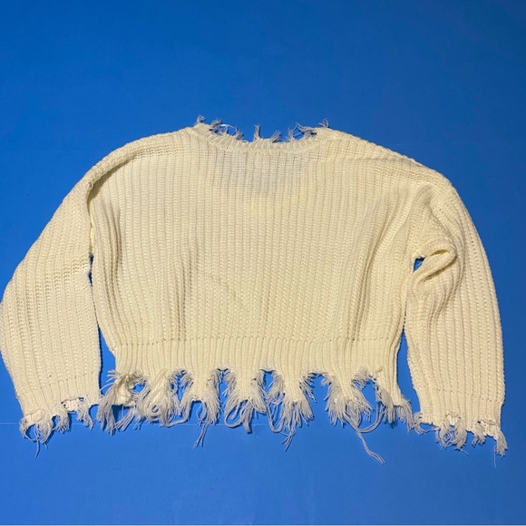 35. Kell Palmer white sweater size large - Picture 6 of 8